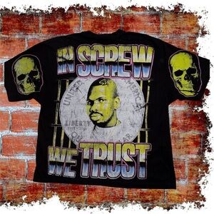 Kiy studios black graphic Dj screw in screw we trust T-shirt